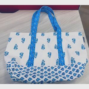 J. Crew NWT Floral Festive Boho Vacation 100% Cotton Canvas Tote Shoulder Bag